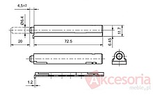 Pusch Do Drzwi Bez Uchwytów 40mm z adapterem Gamet - Gamet