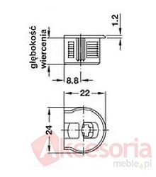 Złączki montażowe Złączka RAFIX 20 bez zaczepu - brązowy / płyta od 16 mm - Häfele