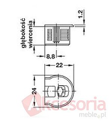 Złączka Rafix Bez Zaczepu Do Grubości Płyty od 19mm Brąz - Häfele