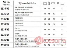 Uchwyt 2935 rozstaw 64mm chrom mat - Schwinn