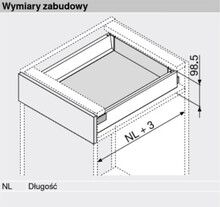 Szuflady Szuflada TANDEMBOX ANTARO z hamulcem / wys. M=83 mm / dł. 50 cm / 30 kg / szary - Blum