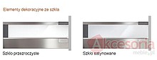 Szuflady BOXSIDE Szklany SATYNA Z37R Do ANTARO o Dł.45cm Wys.D 1SZT - Blum