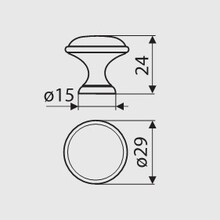 Uchwyty Gałka GP19 - mosiądz antyczny, porcelana mleczna z kwiatem / fi 29 mm - Gamet