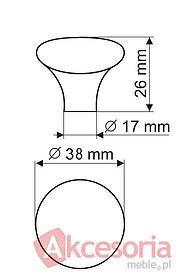 Gałka GP20 Porcelana Mleczna MLK-1 - Gamet
