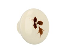 Gałka GP20 - porcelana mleczna z liśćmi / fi 38 mm - Gamet