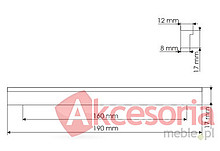 Uchwyt Aluminiowy UA02 160 mm Aluminium Naturalne - Gamet