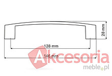 Uchwyt Aluminiowy UA10 128 mm Aluminium Naturalne(W) - Gamet