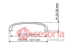 Uchwyt ZnAl UN45 64 mm Chrom Satynowy(W) - Gamet