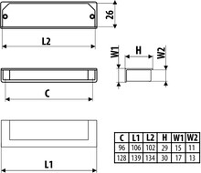 Uchwyty Uchwyt UN50 - nikiel szczotkowany / rozstaw 128 mm  - Gamet