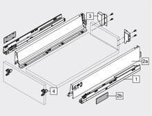 Szuflady Szuflada TANDEMBOX ANTARO z hamulcem / wys. M=83 mm / dł. 40 cm / 30 kg / szary - Blum