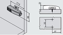 Adapter Krzyżakowy 955.1501 Do Montażu TIP-ON Do Frontów - Szary - Blum