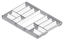 Organizacja szuflad Wkład na sztućce ORGA-LINE do Tandembox - inox / 80x50 cm  - Blum