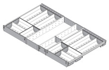 Organizacja szuflad Wkład na sztućce ORGA-LINE do Tandembox - inox / 90x50 cm  - Blum