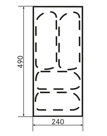 FUTURA Wkład Do Szuflad 30L 440-490mm x 200-240mm Srebrny - IMPORT