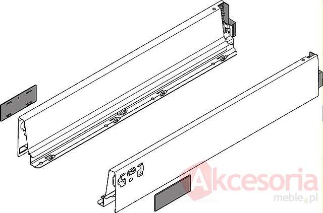 Tandembox INTIVO Boki Wys.M=83mm dł.45cm INOX Blum