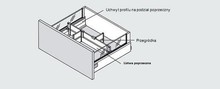 Organizacja szuflad Listwa poprzeczna do przycięcia ORGA-LINE do Tandembox Antaro - szary / dł. 107,7 cm - Blum