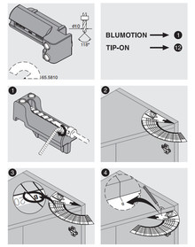 Pomoce montażowe Wzornik do drzwi Blum 65.5010 do montażu Blumotion i Tip-On - Blum