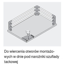 Pomoce montażowe Wzornik Wiertarski ZML.0010- Obróbka Narożnika Szuflady Tackowej - Blum
