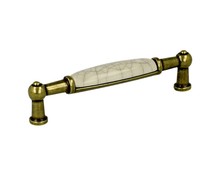 Uchwyt UP21 - mosiądz patynowany, mleczna porcelana popękana / rozstaw 96 mm - Gamet