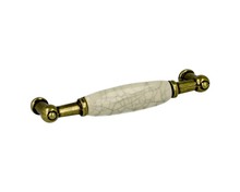 Uchwyt UP21 - mosiądz patynowany, mleczna porcelana popękana / rozstaw 96 mm - Gamet
