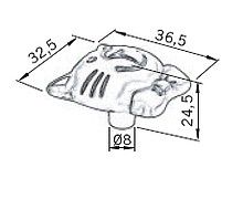 Uchwyty Uchwyt NURSERY Kot 1886-36ZN50 - efekt starej cyny / 32.5 mm - Siro
