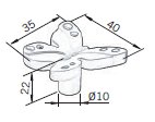 Uchwyty Uchwyt NURSERY H143-40A66 - biały motyl / 40 mm - Siro