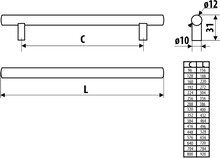 Uchwyty Reling RE10 - nikiel szczotkowany / rozstaw 416 mm - Gamet