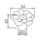 Gałka H125-50A55 Kwiatek z Koleckji Flower - Siro