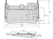 Półka klawiaturowa TRAY-300 z prowadnicami i piórnikiem - czarny - Accuride