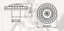 Gałka 2015-54 Z Cekinem Z Kolekcji Herkules, Cyna - Siro