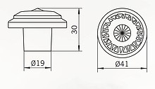 Gałka 2028-41 Z Kryształkiem, Kolekcja Herkules, Cyna - Siro