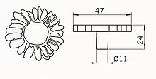 Gałka 1082-47 Z Kolekcji Edelweiss Stare Srebro - Siro