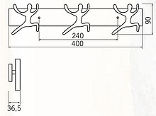 Wieszak 1432-400 Z Kolekcji Ocean Line Chrom Mat - Siro