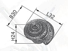 Gałka Muszla H084-32 Z Kolekcji Venezia Stary Mosiądz - Siro