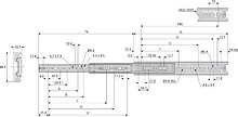 Prowadnica kulkowa 3832 25cm 45kg Wysuw 100% Biała Accuride - Accuride