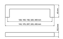 Uchwyt UU67 Stal nierdzewna rozstaw 192mm - Gamet