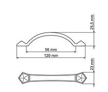 Uchwyt UR07 Chrom satynowy Rozstaw 96mm(W) - Gamet
