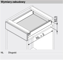 Szuflady Szuflada TANDEMBOX ANTARO z hamulcem / wys. N=68 mm / dł. 50 cm / 30 kg / szary - Blum