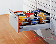 Tandembox Wys.D(M+2R)=198mm Głęb.55cm 30kg SZARA Hamulec - Blum
