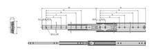 Prowadnice do szuflad Prowadnica kulkowa DZ5417 / dł. 55 cm / 90 kg / wysuw ponad 100% - Accuride