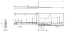 Prowadnice do szuflad Prowadnica kulkowa DZ3301 / dł. 66 cm / 58 kg / wysuw ponad 100% - Accuride