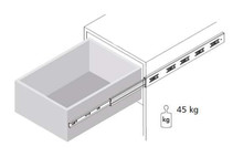 Prowadnice do szuflad Prowadnica DZ4501 - ocynk / dł. 30 cm / 45 kg / wysuw 100% - Bee Slide