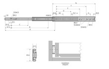 Prowadnice do szuflad Prowadnica DZ4501 - ocynk / dł. 40 cm / 45 kg / wysuw 100% - Bee Slide