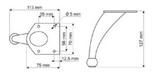 Nóżka NZ05 Wys. 127mm Chrom - Gamet