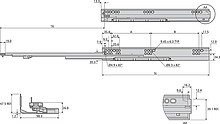 Prowadnica kulkowa DZ3132EC 45.72cm 45kg Z Hamulcem 100% Accurid - Accuride