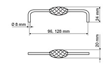 Uchwyt stalowy UC01 Nikiel Patynowany Rozstaw 128mm(W) - Gamet