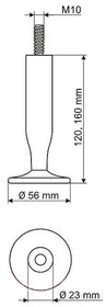 (W)Nóżka NZ49 Bez Regulacji Wys. 120mm NIKIEL SATYNOWY - Gamet