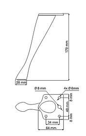 Nóżka NZ28 Wys. 170mm Chrom - Gamet