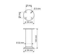 Nóżka aluminiowa NA10 aluminium naturalne wys. 10cm(W) - Gamet