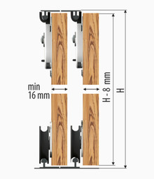 Systemy drzwi przesuwnych Zestaw ARES 2 AR12 do 2 drzwi przesuwnych / dł. 120 cm / 70 kg - Valcomp